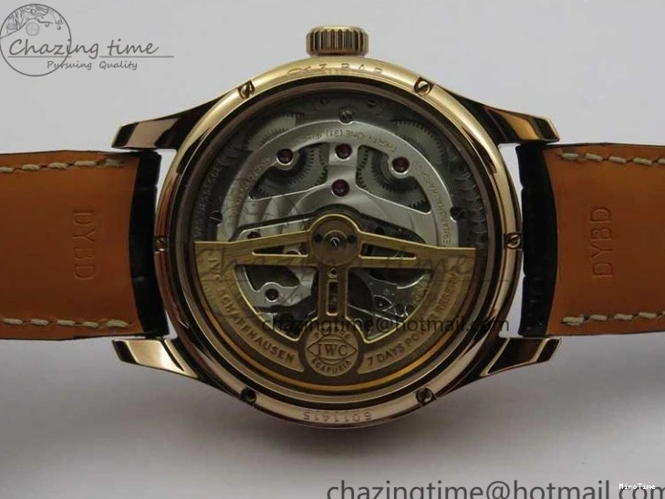 MIROTIME 0129 Elegant Portugieser Perpetual Calendar IW503302 RG V9F 1:1 Best Edition Gray Dial on Black Leather Strap A 7096